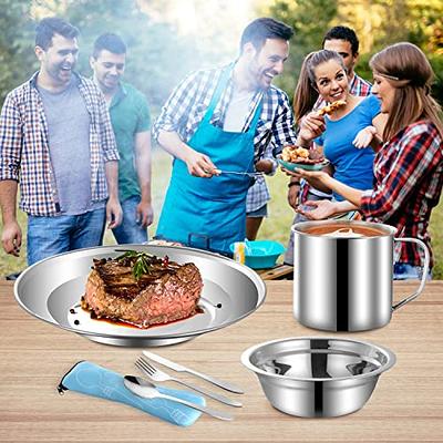 Steel Folding Fork Cookware Outdoor Camp Tableware Spoon Portable Knife  Cutlery