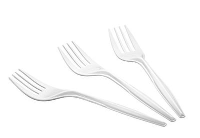 White Disposable Plastic Cutlery Set - Spoons, Forks and Knives (1000  Guests)