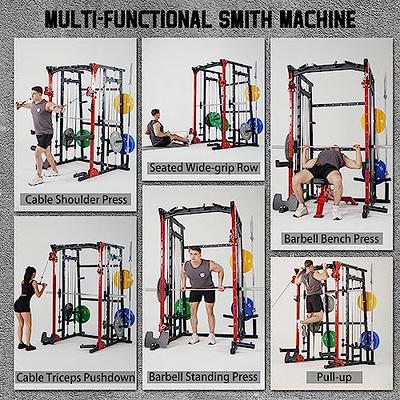  Major Fitness Power Cage, Raptor F16 All-In-One 1200lbs  Capacity Rack with LAT Pull Down Attachment for Home Gym, Weight Cage T Bar  Dip J-Hook, Other Gray, BLACK : Sports & Outdoors