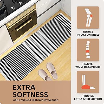 HappyTrends Kitchen Mat Cushioned Anti-Fatigue Floor Mat,17.3x60,Thick  Waterproof Non-Slip Heavy Duty Ergonomic Comfort Rug for