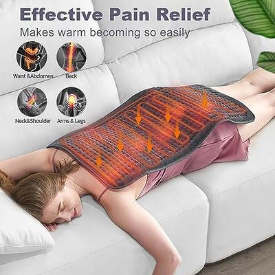 Heating Pad, Electric Heat Pad for Back, Shoulders, Abdomen, Legs, Arms,  etc, Electric Fast Heat Pad with Heat Settings - Auto Shut Off (12 x 24'')