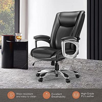 Vinsetto 484LBS Big and Tall Ergonomic Executive Office Chair with Wide  Seat, High Back Adjustable Computer Task Chair Swivel PU Leather, Black