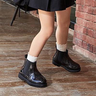 Tobfis Girl's Fashion Shiny Chelsea Boot Black PU,10 M US Toddler - Yahoo