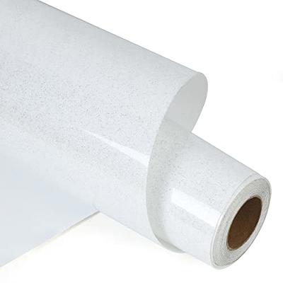 HTVVETUR White Glitter Heat Transfer Vinyl Iron on Vinyl - 12 x 6ft HTV  Vinyl for Shirts