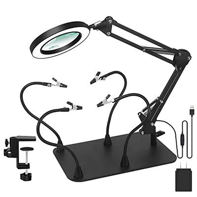 5X & 10X Magnifying Glass with Light and Stand, NAKOOS 2-in-1 Magnifying  Lamp, 3