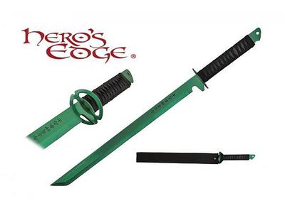 Green Fantasy Ninja Warrior Sword 26 W/2 pcs Throwing Knife Set - Edge  Import