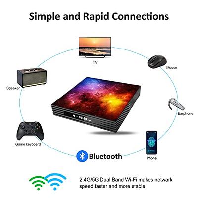 Android TV Box 4GB RAM 128GB ROM Upgraded W2 Mali-G31 2.4G/5G Dual WiFi  Bluetooth 4.2,Media Player Support 3D 4K UHD Videos Android 12.0 USB 2.0  with