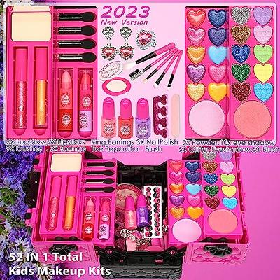 Anpro Kids Makeup Kit for Girl - 68PCS Safe & Washable Makeup for  Girls,Play Real Makeup Girls Toys,Make Up for Little Girls,Non-Toxic Makeup