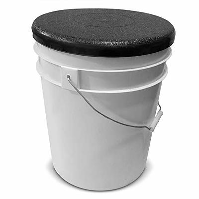 5.3 Gallon White Rectangular Bucket/Pail with Hinged Snap Lid, 4 Pack