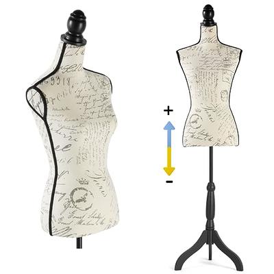 Encomle Dress Form Female Mannequin Torso, Height Adjustable Mannequin Body  with Stand for Sewing, Display, White