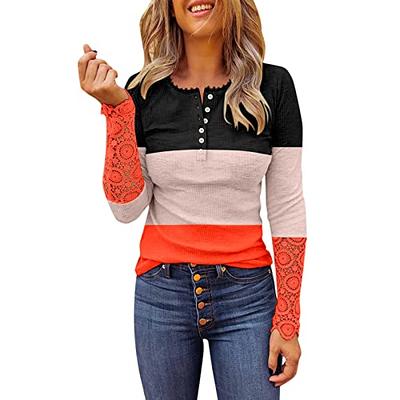 Plus Size Tops Womens Fall Fashion Western Tops for Ladies V-Neck Pullover  Trendy Long Sleeve Zip up T Shirts Color Block Sweatshirts Loose Tunic Blue  XXL 