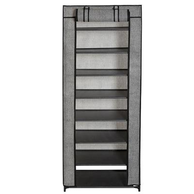 BYBLIGHT 70.86 in. H x 25.6 in. W Gray 30-Pairs Tall Shoe Storage