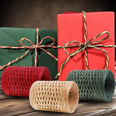 CREATRILL Raffia Ribbon Red Green Natural 3 Rolls 1080 Feet, 360 Feet Each  Roll, Paper Twine Wrapping Ribbon for Christmas - Yahoo Shopping