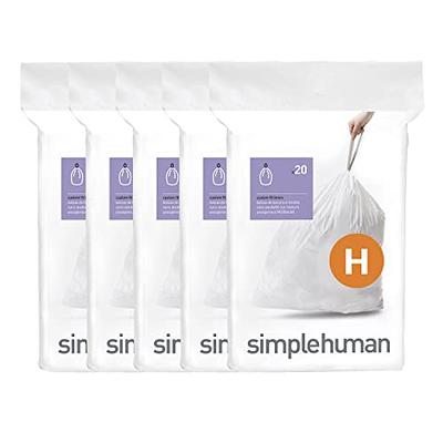 Simplehuman Code Q Custom Drawstring Trash Bags, 13-17 Gallon, 20