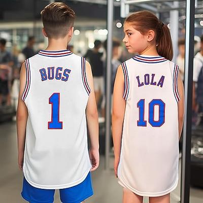 Letitia Cecillia Adult Men #6 Space Movie Jersey Shorts Outfit  Youth 90s Basketball Sports Hip Hop Party Shirts (Blue Adult #10 LOLA Jersey  Shirt Shorts Outfit, Medium) : Clothing, Shoes & Jewelry