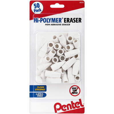 Pentel Hi Polymer Eraser Caps White Pack Of 50 - Office Depot