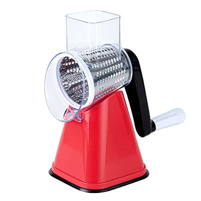 Met Lux Red Rotary Cheese / Vegetable Grater - with 3 Blades - 1