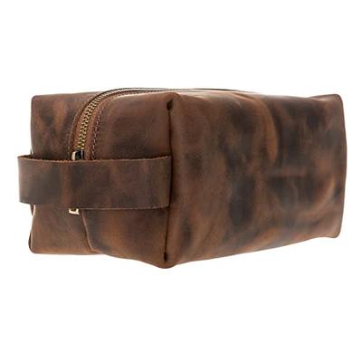 Aaron Leather Goods Toiletry Pouch Water Proof Lining King Size