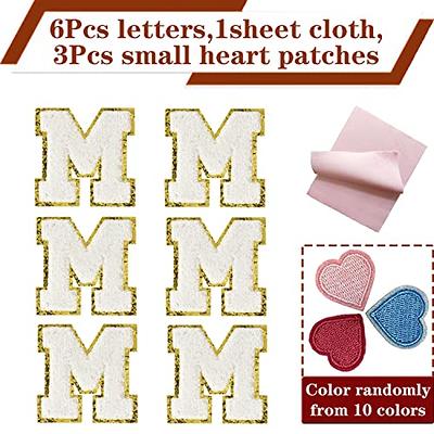 6Pcs Self Adhesive Chenille Letter Patches Iron on Varsity Preppy Letter  Patches Stick on Glitter Fuzzy Letters for Clothing Bag Laptop Phone