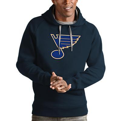 Mitchell & Ness Heather Black St. Louis Blues Distressed Logo Raglan Pullover Hoodie