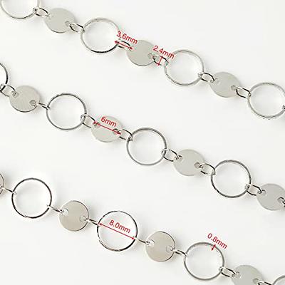 YOUBEIYEE 16 Feet Silver Necklace Chains for Jewelry Making Handmade Circle  Sequin Link Chain Spool DIY Craft Chains with Lobster Clasps Jump Rings -  Yahoo Shopping