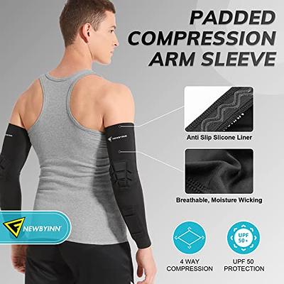 4 Pack Basketball Arm Sleeves Crashproof Compression Padded Elbow Arm  Sleeves Protection for Youth Kids Adult