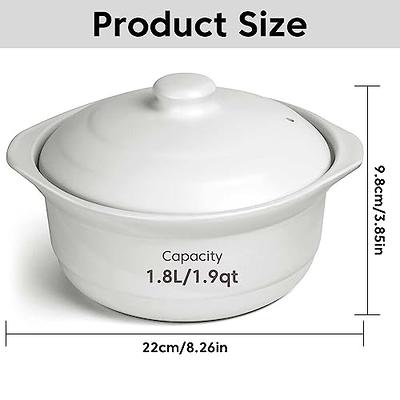 1.9-Quart Ceramic Pots for Cooking with Lid, Clay Pot for Cooking,  Earthenware Pot, Chinese Ceramic Casserole, Earthen Pot Cookware Stew Pot  Stockpot - Yahoo Shopping