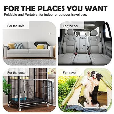 JoicyCo Large Dog Bed Crate Mat 42 in Washable Pet Beds Soft Dog Mattress  Non-Slip Kennel Mats,Grey L