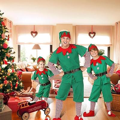 Christmas Elf Costume Cosplay Clothes for Family Dress Pants Set