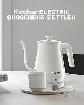 Keebar Electric Kettle, 100% Stainless Steel Tea Kettle, Electric Gooseneck  Kettle with Auto Shut Off, Pour Over Kettle for Coffee & Tea, 0.8L,1000W, White - Yahoo Shopping