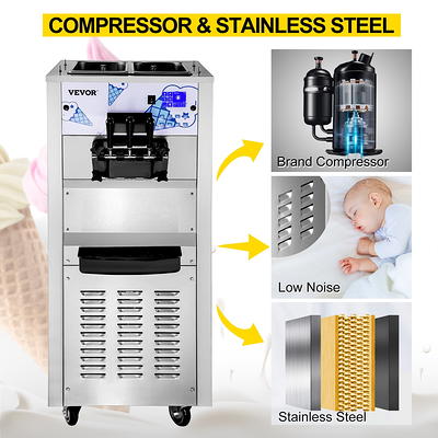 BENTISM Commercial Ice Cream Maker Soft Ice Cream Machine Single