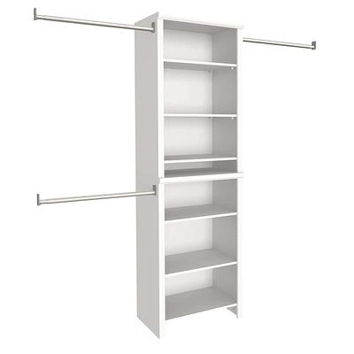 Closet Evolution Ultimate 84 in. W - 115 in. W White Corner System Wall  Mount 18-Shelf Wood Closet System - Yahoo Shopping