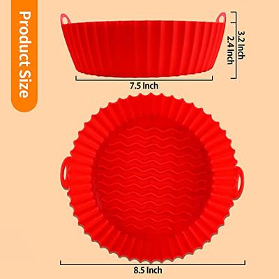 Air Fryer Silicone Liners Pot, 7.5inch Reusable Silicone Air Fryer Basket with Heat-proof Gloves, Easy Cleaning, Replacement of Parchment Paper Liners