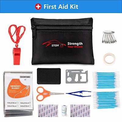  STDY Car Roadside Emergency Kit, Vehicle Truck Safety Road Side  Assistance Kits Auto Accessory, with Jumper Cables, First Aid Kit, Tow  Rope, Reflective Triangle, Tire Pressure Gauge, etc : Automotive