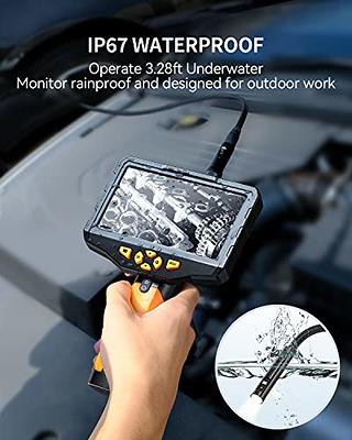 Triple Lens Endoscope Camera, Teslong Industrial Borescope Inspection  Camera with Light, 16.5ft Flexible Automotive Scope Camera Snake Probe,  Home