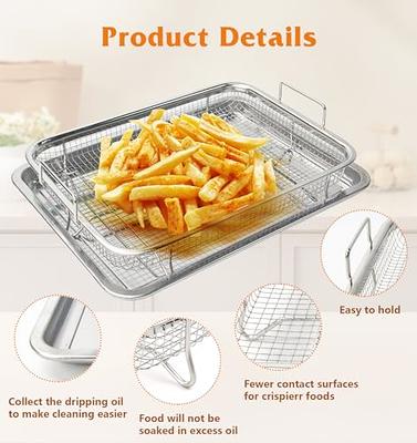 Air Fryer Basket for Oven: HOMURY Non-Stick Mesh Oven Air Fryer Basket with Tray  Air