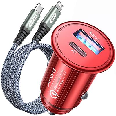 Ainope 2 Pack Fast Mini Car Charger, 4.8A Metal Car Charger