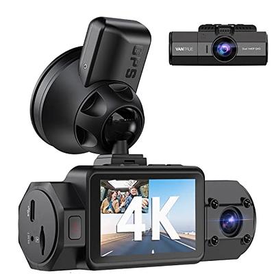 LANMODO 2 Channel D1 4K Dash Cam with 5G WiFi GPS App, Front 4K Inside 2.5K  Dash Camera, Car Camera with Loop Recording, IR Night Vision, WDR, 24hr