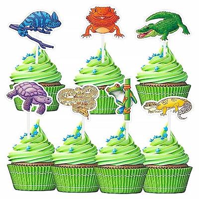 24PCS Blue Cupcake Toppers - Happy Birthday Cupcake Decorations for Kids  Birthday Party Baby Shower Party Supplies