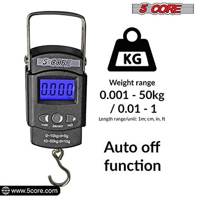 5 Core Luggage Scale Handheld Portable Electronic Digital Hanging Bag  Weight Scales Travel 110 LBS 50 KG LS-006 