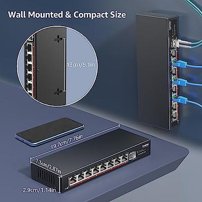 8 Port 2.5G Unmanaged Desktop Ethernet Switch with 10G SFP, 8 x 2.5G Base-T  Ports, 60Gbps Switching Capacity, Compatible with 100/1000/2500Mbps, Metal