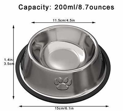 A.B Crew Stainless Steel Dog Bowl Set of 2, Non-Slip Rubber Base