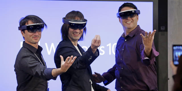 Microsoft executives testing HoloLens