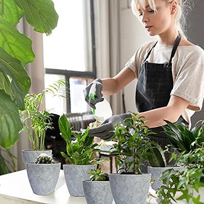 Utopia Home - Plant Pots with Drainage - 7/6.6/6/5.3/4.8 Inches Home Decor  Flower Pots for Indoor Planter - Pack of 5 Plastic Planters, Cactus