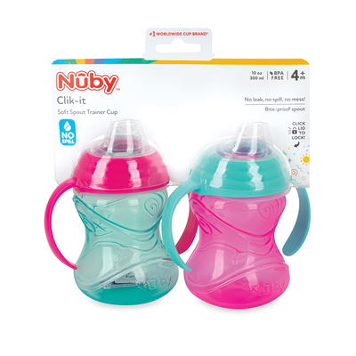 Clik-It Soft Spout Easy Grip Sippy Cup (2 Pack)