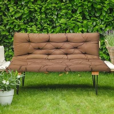 Outdoor Swing Replacement Seat Cushions Pad, 3 Seater Waterproof Non Slip  Overstuffed Bench Cushion, Loveseat Cushions with Ties for Porch Garden