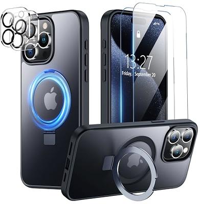 Temdan Magnetic for iPhone 15 Pro Max Case Clear, [Compatible with  Magsafe][2 Pcs Glass Screen Protector+Camera Lens Protector] [Not  Yellowing] Slim Shockproof Cover for iPhone 15 Pro Max 6.7 - Black 