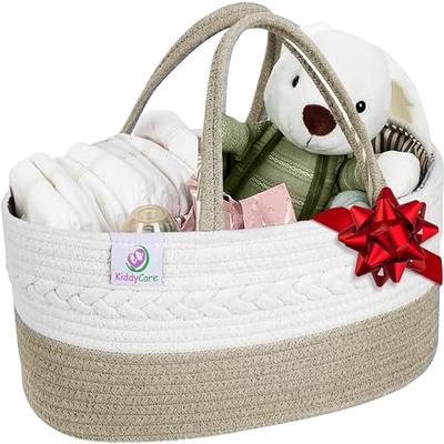 Diaper Caddy Organizer Baby Nursery Storage Basket with Zipper Lid