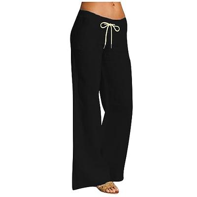 Womens Casual High Waisted Pant Loose Wide Leg Cozy Pants