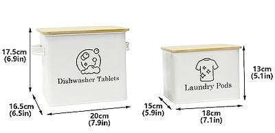 Gdfjiy Metal Laundry Powder Container, Dishwasher Pod Holder